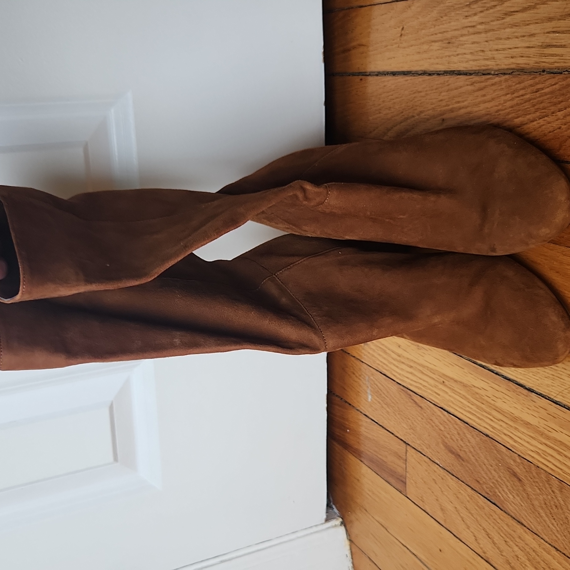 Ralph Lauren Brown Suede Heeled Boots (Size 11)